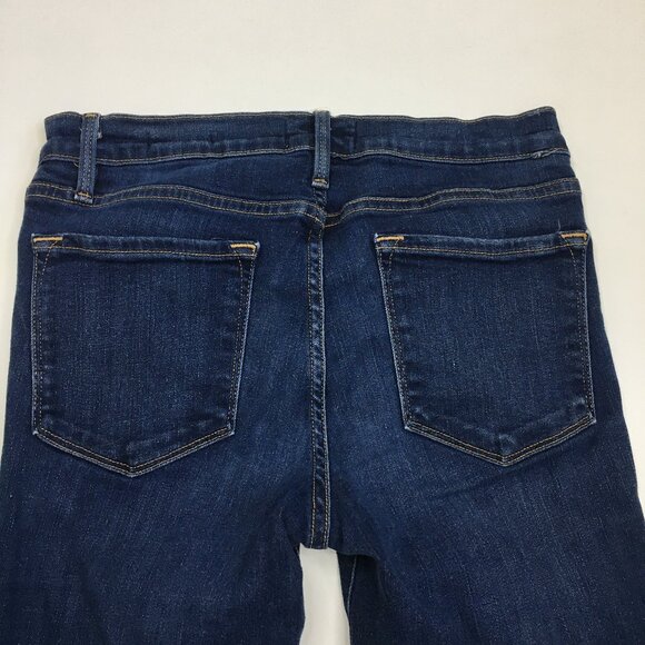 FRAME Le Skinny De Jeanne 5 Pocket Logo Hardware Queens Way Wash Slim Fit Jeans - Picture 9 of 10